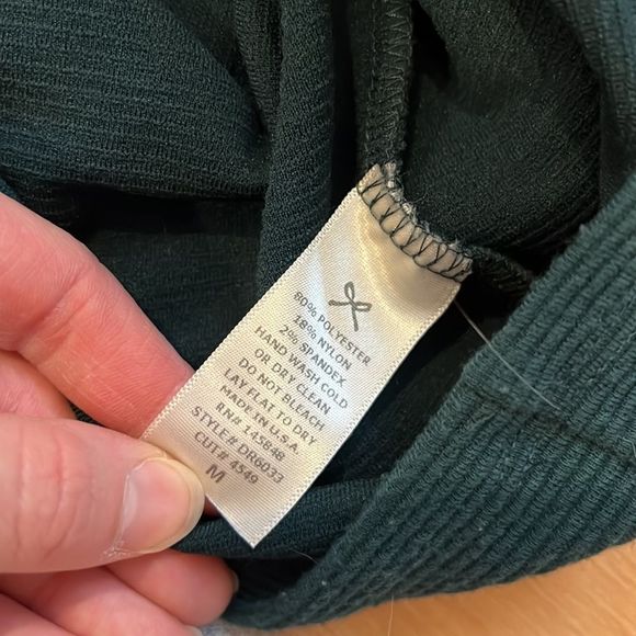 Everly Dark Green V-Back Ribbed Knit Bodycon Mini Dress Medium - Picture 6 of 10